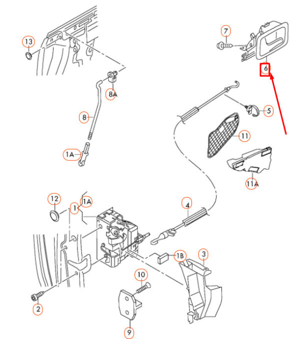 AUDI A3 8P Front Left Door Inner Actuator 8P4837019E7PE ORIGINAL - Image 5