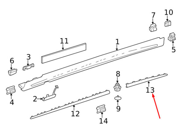 MERCEDES-BENZ S W222 AMG Rear Right Ornamental Molding A2226947882 ORIGINAL - Image 3