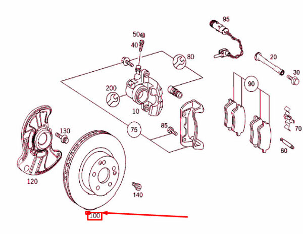 MERCEDES-BENZ CLK C209 Front Brake Disc A2034210512 ORIGINAL - Image 3