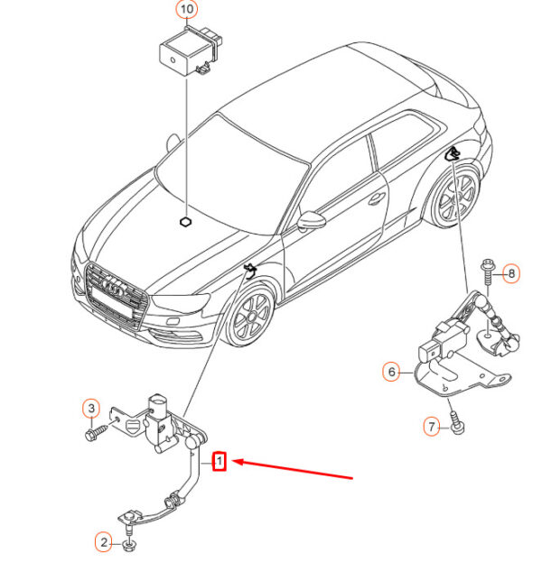 AUDI A3 8V Front Right Level Sensor With Poles 5Q0412522C ORIGINAL - Image 4