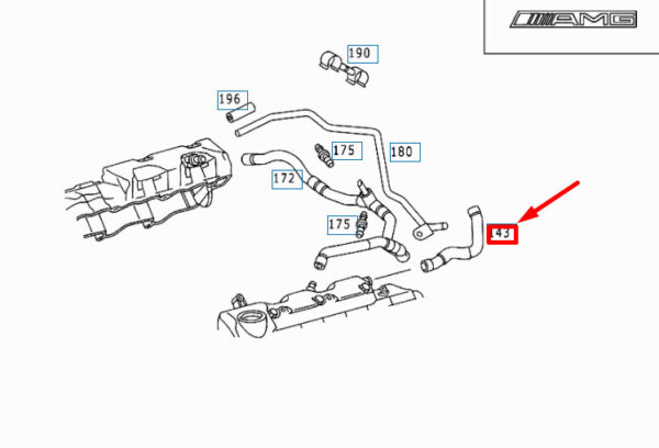 MERCEDES-BENZ ML W163 Crankcase Breather Hose A1120181882 ORIGINAL - Image 4
