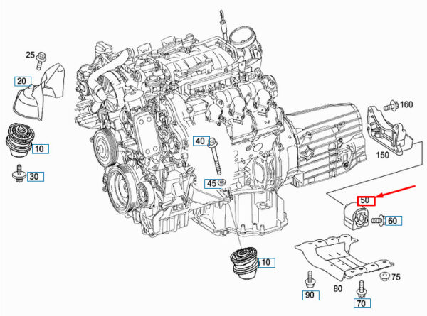MERCEDES-BENZ S W221 Engine Rear Mount A2212401018 ORIGINAL - Image 4