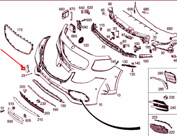 MERCEDES-BENZ E W213 Front Bumper Tow Eye Cover A21388553009999 ORIGINAL - Image 2