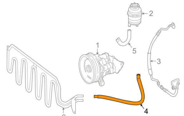 Mercedes Benz G W463 Power Steering Return Hose A4634660181 ORIGINAL - Image 2