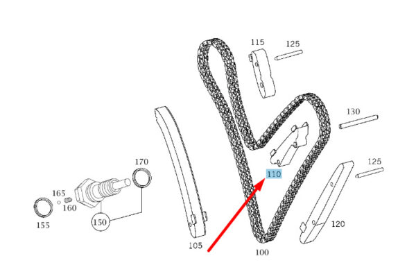 MERCEDES-BENZ S W220 Top Left Chain  Slide Rail A1370520516 ORIGINAL - Image 3