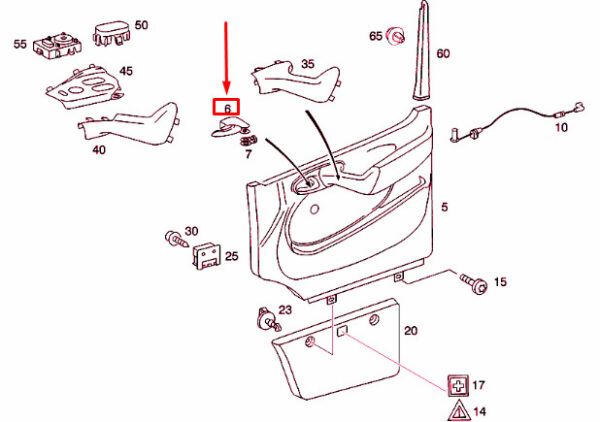 MERCEDES-BENZ SPRINTER 903 Front Left Door Lever A0007270037 ORIGINAL - Image 2