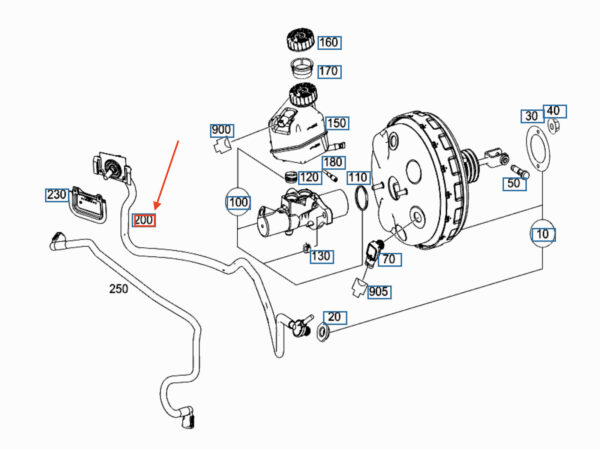 MERCEDES-BENZ CLS C218 Brake Booster Vacuum Line LHD A2124303529 ORIGINAL - Image 3