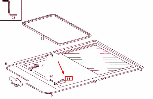 MERCEDES-BENZ C W202 Sliding Roof Left Guide A2027820331 ORIGINAL - Image 2
