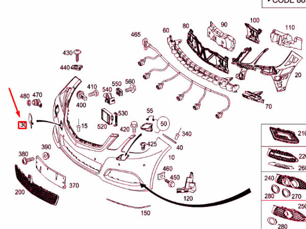 MERCEDES-BENZ E W212 Front Bumper Tow Eye Cover A21288501269040 ORIGINAL - Image 2
