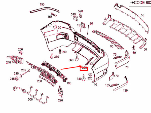 MERCEDES-BENZ GLK-CLASS X204 Rear Right Bumper Guide A2048851063 ORIGINAL - Image 2