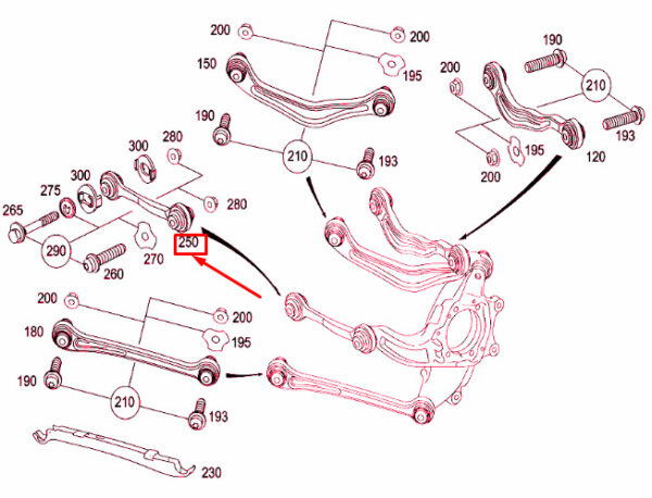 MERCEDES-BENZ S W221 Rear Left Tie Rod A2213501153 ORIGINAL - Image 2