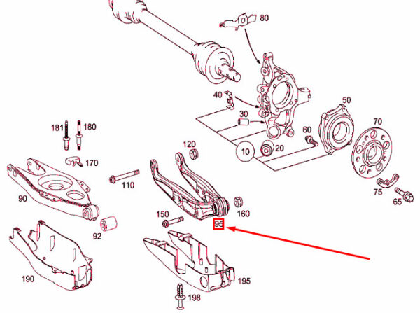 MERCEDES-BENZ E W211 Rear Axle Suspension Strut A2113500306 ORIGINAL - Image 2