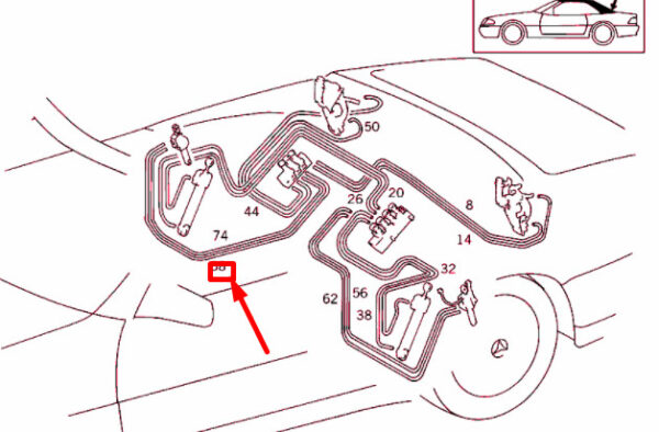 MERCEDES-BENZ SL R129 Folding Top Line A1298002983 ORIGINAL - Image 3