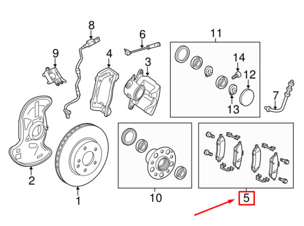 MERCEDES-BENZ E C207 Front Wheel Brake Pad Set A0074208820 ORIGINAL - Image 2