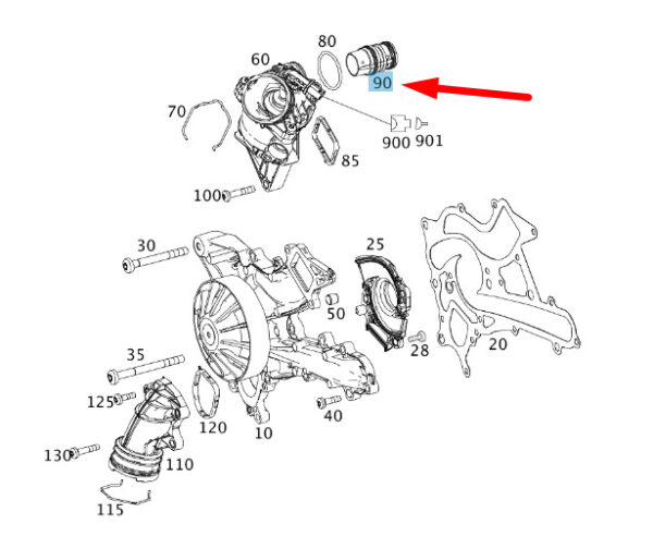 MERCEDES-BENZ ML W166 Water Pump Coolant Pipe A2762030002 ORIGINAL - Image 3