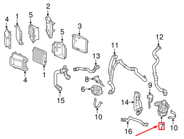MERCEDES-BENZ C W205 AMG Coolant Pump A0005001800 ORIGINAL - Image 2
