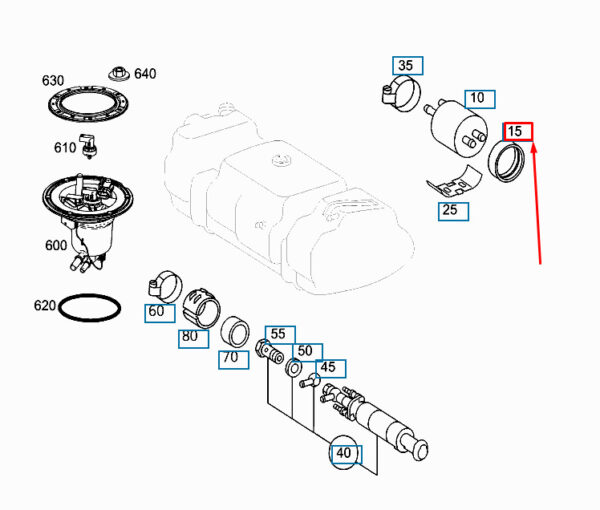 MERCEDES-BENZ G W463 Fuel Filter Sealing Ring A6030980365 ORIGINAL - Image 2
