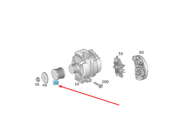 MERCEDES-BENZ ML W166 Alternator Pulley A6461550115 ORIGINAL - Image 3