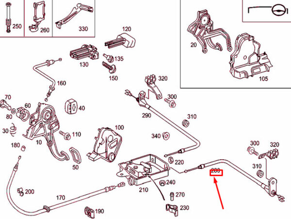 MERCEDES-BENZ C W203 Rear Left Parking Brake Cable A2034200285 ORIGINAL - Image 2