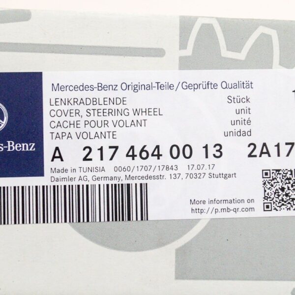 MERCEDES-BENZ C W205 Steering Wheel Cover AMG A21746400132A17 ORIGINAL - Image 4
