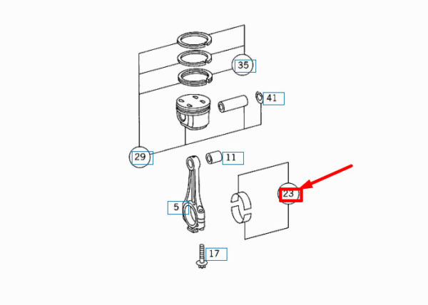 MERCEDES-BENZ ML W163 Engine Connecting Rod Bearing Kit A1130300260 ORIGINAL - Image 3