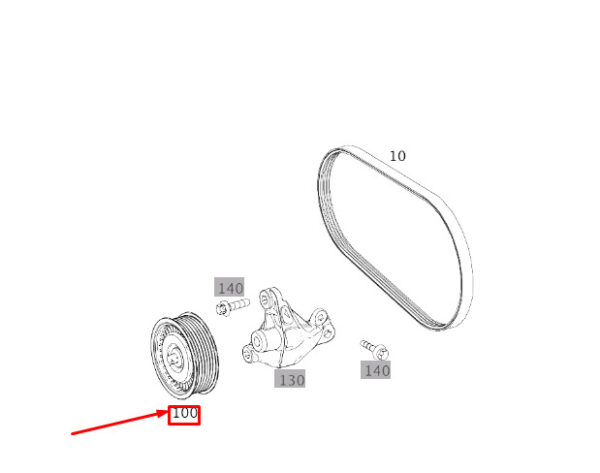 MERCEDES-BENZ S W222 V-Belt Guide Pulley A6542020019 ORIGINAL - Image 3