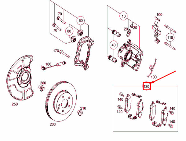 MERCEDES-BENZ E W212 Front Wheel Brake Pad Set A0074201620 ORIGINAL - Image 2