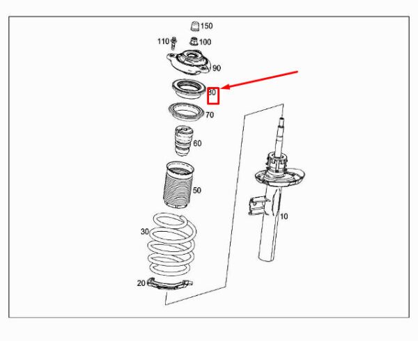 MERCEDES-BENZ GLA H247 Front Top Plain Bearing A2183210083 ORIGINAL - Image 3