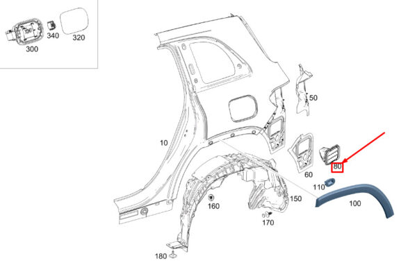 MERCEDES-BENZ GLB X247 Rear Left Side Panel Vent Flap A1778302000 ORIGINAL - Image 3