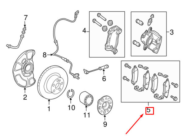 MERCEDES-BENZ SLK R172 Front Brake Pad Set A007420752064 ORIGINAL - Image 2