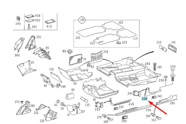 MERCEDES-BENZ S W220 Rear Left Entrance Rail Trim A22068005359B51 ORIGINAL - Image 3