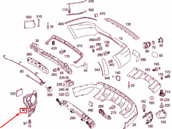 MERCEDES-BENZ GL X164 Rear Left Bumper Bracket A1648850514 ORIGINAL - Image 2