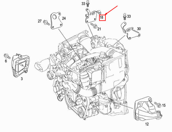 MERCEDES-BENZ S W221 Right Engine Lifting Eye A6422240043 ORIGINAL - Image 3