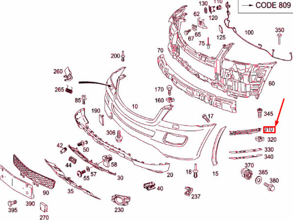 MERCEDES-BENZ GL-CLASS X164 Front Left Bumper Bracket A1648800514 ORIGINAL - Image 2