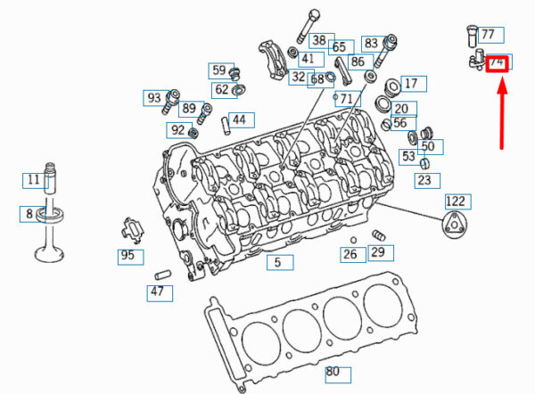 MERCEDES-BENZ SL R129 Right Cylinder Head Oil Separator A1190100062 ORIGINAL - Image 4