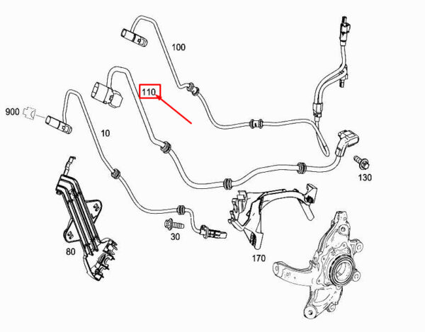 MERCEDES-BENZ S W222 Rear Left Brake Wear Sensor Wiring A2225401205 ORIGINAL - Image 2