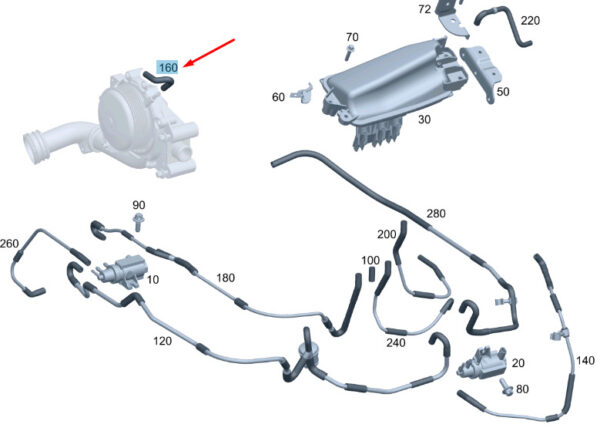 MERCEDES-BENZ SLK R172 Pass Vacuum Line A6510705832 ORIGINAL - Image 2