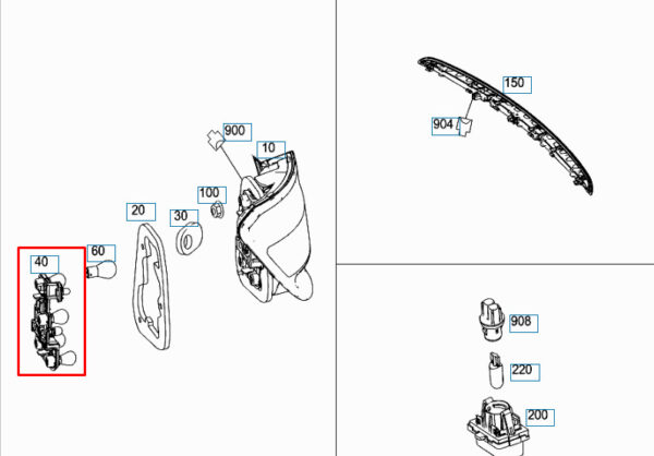 MERCEDES-BENZ C W204 Right Bulb holder A2048201777 ORIGINAL - Image 2