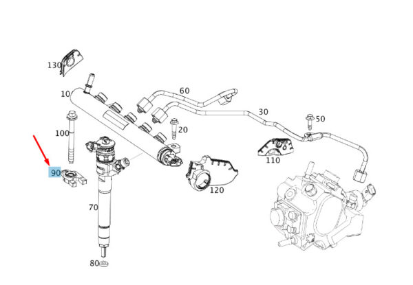 MERCEDES-BENZ C W205 Fuel Injector Mount Bracket A6260720040 ORIGINAL - Image 2