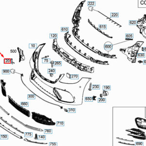 MERCEDES-BENZ S W222 Front Bumper Tow Eye Cover A22288500249999 ORIGINAL