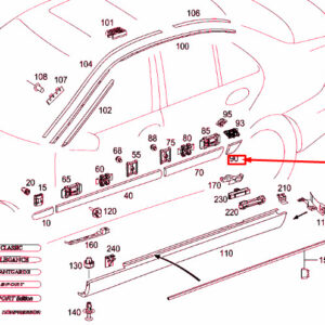 MERCEDES-BENZ C W203 Rear Left Fender Strip A20369053629999 ORIGINAL