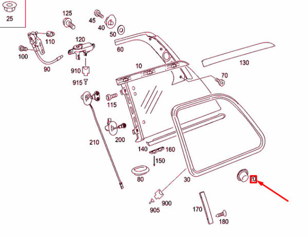 MERCEDES-BENZ GL X164 Rear Side Window Seal A1646740027 ORIGINAL