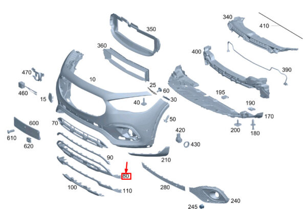 MERCEDES-BENZ GLA H247 Front Bumper Lower Outer Cover A2478805901 ORIGINAL - Image 2