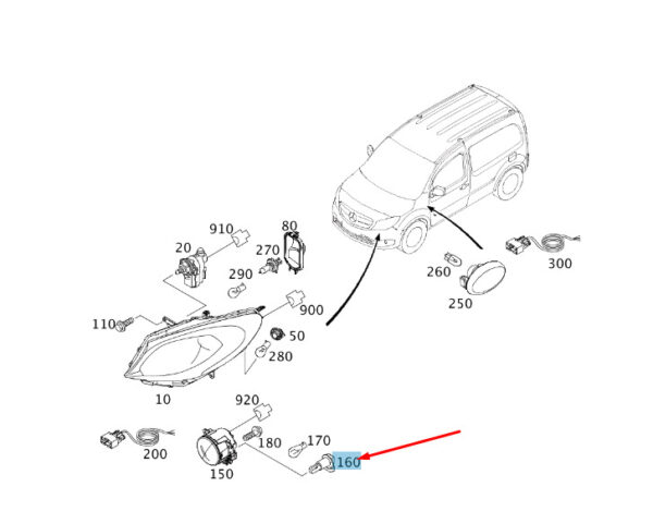 MERCEDES-BENZ CITAN W415 Front Fog Lamp Bulb A4159980108 ORIGINAL - Image 2