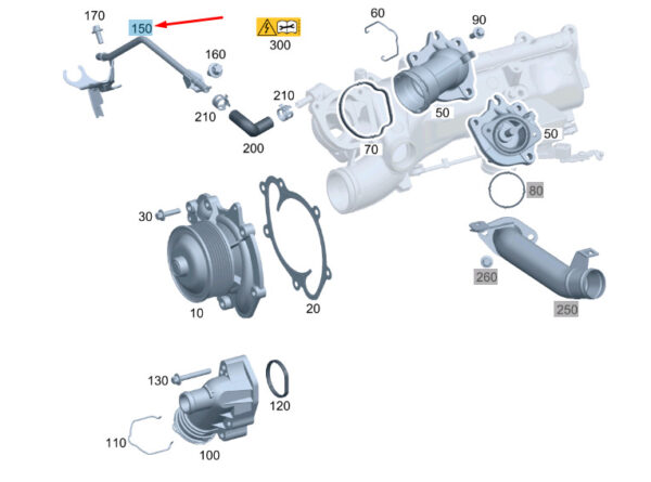 MERCEDES-BENZ G W463 Water Pump Bleed Line A6422000058 ORIGINAL - Image 2