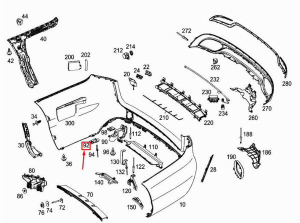 MERCEDES-BENZ C W205 Rear Left Bumper Mount A2058851156 ORIGINAL - Image 2