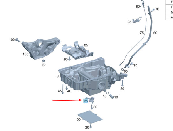 MERCEDES-BENZ GLC C253 Oil Level Switch Bracket A6510181540 ORIGINAL - Image 2