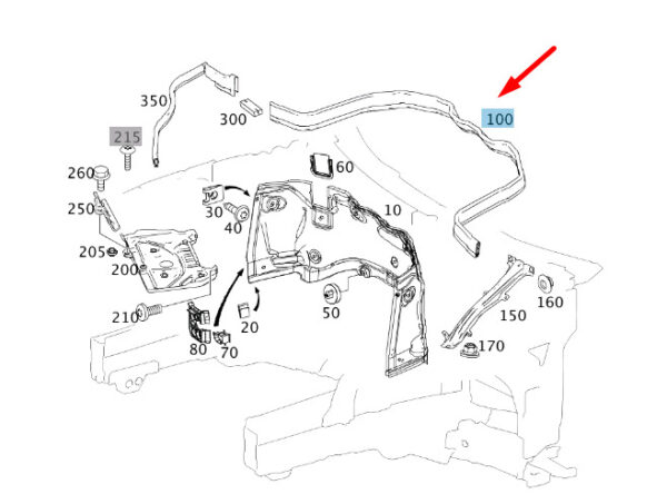 MERCEDES-BENZ E W212 Engine Partition Panel Seal A2126280800 ORIGINAL - Image 2