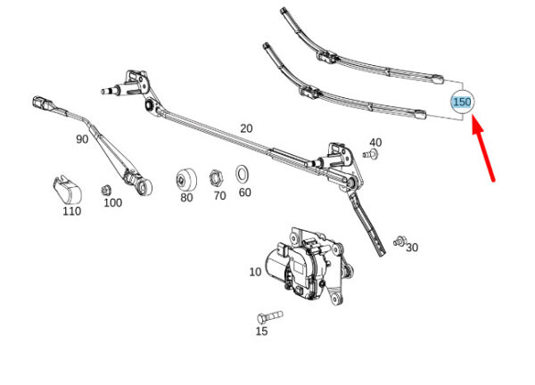 MERCEDES-BENZ G W463 Front Wiper Blade Set LHD A4638200407 ORIGINAL - Image 2