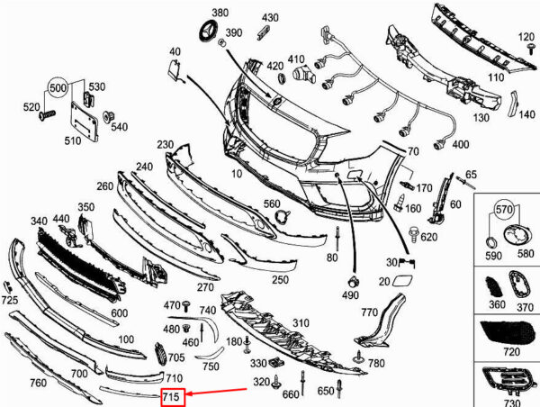 MERCEDES-BENZ GLA X156 Front Left Bumper Trim A1568853301 ORIGINAL - Image 2